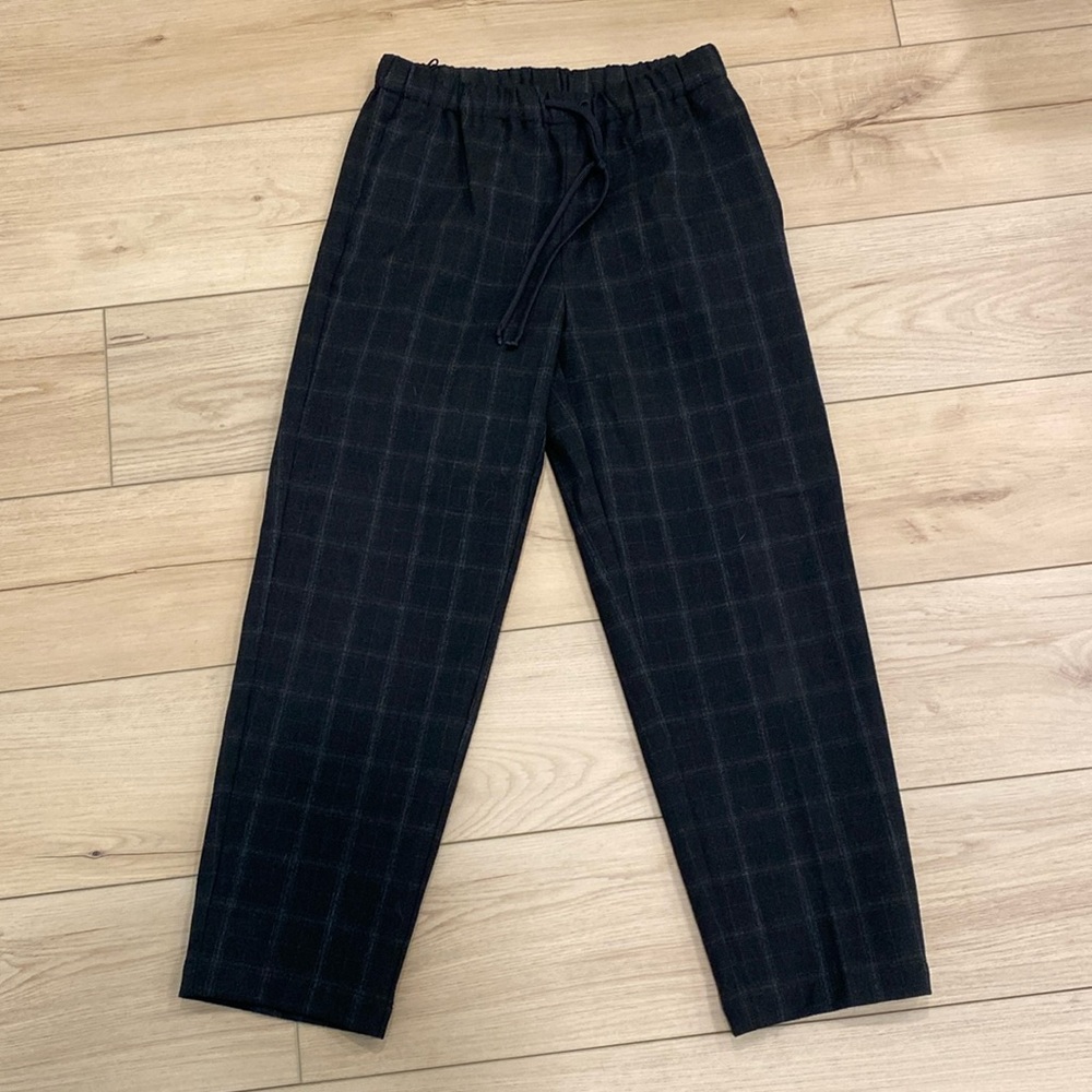 Babaton black checkered soft work pants